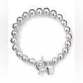 Ralph Lauren Jewelry | Lauren Ralph Lauren Silver Beaded Toggle Bracelet Euc | Color: Silver | Size: Os