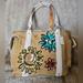 Coach Bags | Coach Y2k Mattie Limited Edition Embroidery Burlap Bumble Bee Flower Purse 9447 | Color: Tan/White | Size: Large