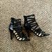 Nine West Shoes | Black Strappy Heels. Very Cute And Comfy. | Color: Black | Size: 9