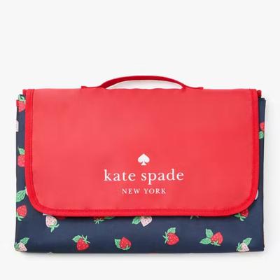 Kate Spade Holiday | Kate Spade Navy Multi Strawberry Toss Packable Picnic Blanket | Color: Blue/Red | Size: Os