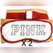 Victoria's Secret Accessories | 2 Nip Luxury Vs Pink Eye Cover White Brown Orange Elastic Silver Logo Sleep Mask | Color: Red/White | Size: Os