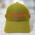 Carhartt Accessories | Carhartt Hat Cap Snap Back Adjustable Green Canvas Mesh Back Logo Spell Out Usa | Color: Green | Size: Os