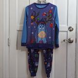 Disney Intimates & Sleepwear | Disney Eeyore Thermals Style Christmas Pajamas | Color: Blue/Purple | Size: Xs