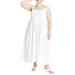 Plus Size Women's Poplin Textured Flare Dress by ELOQUII in Snow White (Size 14)