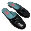 Lilly Pulitzer Shoes | Lilly Pulitzer Crushed Patent Leather Tassels Mule Slip-On Sandals Black 9 1/2m | Color: Black | Size: 9.5