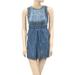 Free People Dresses | Free People New Romantics Denim Mini Dress Printed Blue Cotton Cutout Xs2 | Color: Blue | Size: Xs