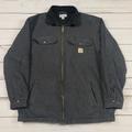 Carhartt Jackets & Coats | Carhartt Jacket Men Large Gray Full Zip Logo Relaxed Fit Coat Workwear Corduroy | Color: Gray | Size: L