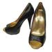 Michael Kors Shoes | Michael Kors Black Leather Platform Peep Toe Stilettos Size 7.5 M Pumps Heels | Color: Black | Size: 7.5