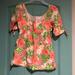 Lilly Pulitzer Tops | Lily Pulitzer Floral Babydoll Top | Color: Pink/Yellow | Size: 2