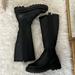 Zara Shoes | Black Knee-High Combat Boots Sz 39, 8 | Color: Black | Size: 8