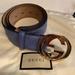 Gucci Accessories | Authentic Gucci Signature Leather Belt New! | Color: Blue | Size: 36 In/ 90cm