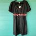 Anthropologie Dresses | Anthropologie Black Silk Floral Embroidered Dress Size Large Nwot | Color: Black | Size: L
