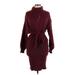 Shein Casual Dress - Sweater Dress: Burgundy Dresses - Women's Size Medium
