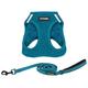 Best Pet Supplies Voyager Step-in Air All Weather Mesh Harness and Reflective Dog 5 ft Leash Combo with Neoprene Handle, for Small, Medium and Large Breed Puppies by - Leash Harness (Turquoise), XL