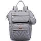 Changing Bag Backpack, BabbleRoo Large Baby Nappy Changing Diaper Bags Travel Back Pack with Changing Pad & Stroller Straps & Pacifier Holder for Moms and Dads, Grey