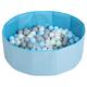Selonis Children Colourfull Foldable Ballpit with 100 Balls, Blue:Pearl/Grey/Transparent/Babyblue/Mint