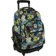 Grafoplas Rucksack mit Trolley, Doppelrollen, 52 x 37 x 25 cm, Modell Roller, Kollektion Goal, Bits & Bobs Pop Up Design, perfektes Schulmaterial für Kinder und Grundschule, grau, 52x37x25cm, Schule