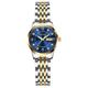 Taxau Women Watches，Stainless Steel Diamond Day Date Small Wrist，Waterproof Luminous Women Watch, F3 Blue Face+Two Tone Bracelet, Standard, casual