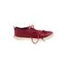 Sneakers: Burgundy Solid Shoes - Women's Size 6 - Almond Toe