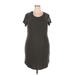 Derek Heart Casual Dress - Sheath: Gray Solid Dresses - New - Women's Size 2X Plus