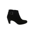 Sam & Libby Ankle Boots: Strappy Chunky Heel Casual Black Solid Shoes - Women's Size 8 1/2 - Round Toe