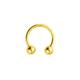 Jewelco London Unisex Solid 9ct Yellow Gold Horseshoe 1.1mm Gauge Barbell Body Ring Piercing, 11mm