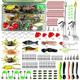 LOOYUAN Fishing Lures Accessories Kit with Tackle Box - Fisherman Lure Gear Equipment Kit Gift for Men - Bait Tackle Kit for Bass, Trout, Salmon, Freshwater and Saltwater