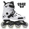 LQQ Adult Outdoor Professional Inline Skates Roller Skates For Men And Women Roller Skates Professional Inline Skates,2 Colors (Color : White, Size : 44 EU/11 US/10 UK/27cm JP)