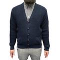Skinhead Mod Waffle Knit Cardigan "leather" Football Buttons Navy Blue L