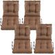 Superkissen24. Sun Lounger Cushion Seat Pad - Set of 4 48x48x48 cm Seat cover for Sunbeds, Garden Chairs, Loungers, Seatings - Outdoor/Indoor Relaxer Chair Pillow - Waterproof - Brown linen