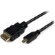 StarTech.com 1m Micro HDMI auf HDMI Kabel mit Ethernet - 4k 30Hz Video - Robustes High Speed Micro HDMI Typ-D auf HDMI 1.4 Konverter/Adapterkabel - UHD HDMI Monitore/TVs/Displays - M/M (HDADMM1M)
