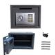 16L Digital Steel Safety Box Safe Electronic Security Coffer Safety Deposit Box Waterproof Fire Resistant 2 Manual Override Keys-Protect Money with Keypad Home Office Cash Money Passports Grey