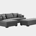 Gray Sectional - Farm on table Tufted Fabric 3-Seat L-Shape Sectional Sofa Couch Set w/ Chaise Lounge | 35.39 H x 111 W x 68.11 D in | Wayfair