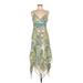 INC International Concepts Casual Dress: Green Acid Wash Print Dresses - Women's Size 6