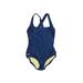 Speedo One Piece Swimsuit: Blue Solid Swimwear - Women's Size 8