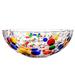 Venice 9.8" Vintage Style Painted in Murano Style Glass Serving Bowl - 10.6"