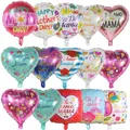 10pcs 18inch Heart Shape Spanish Happy Mother‘s Day Foil Helium Balloons Happy Mother‘s Day Mom