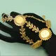 1 back chain arabic cuff bracelet 21k copper gold plated Turkish vintage charm bracelet for women