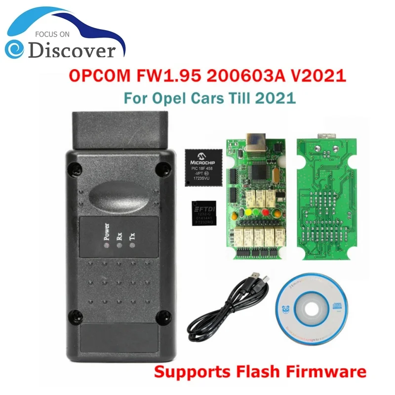Opcom v1.70/v1.95/v6.3 1,99 v200603a Firmware obd2 Can-Bus-Code leser für Opel OP-COM Diagnose pic18f458 ftdi Image