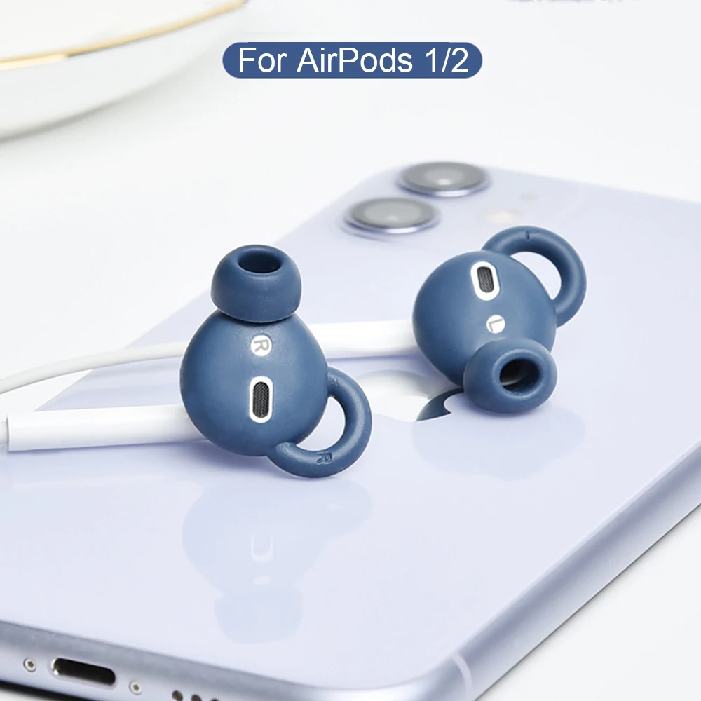 Weiche Silikon-Ohrhörer-Ohr stöpsel abdeckung mit Kopfhörer-Aufbewahrung tasche für Apple Airpods Bluetooth-Kopfhörer zubehör Image
