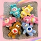 Porte-clés ours arc-en-ciel en peluche Carebear pour filles Kawaii Carebear dessin animé doux