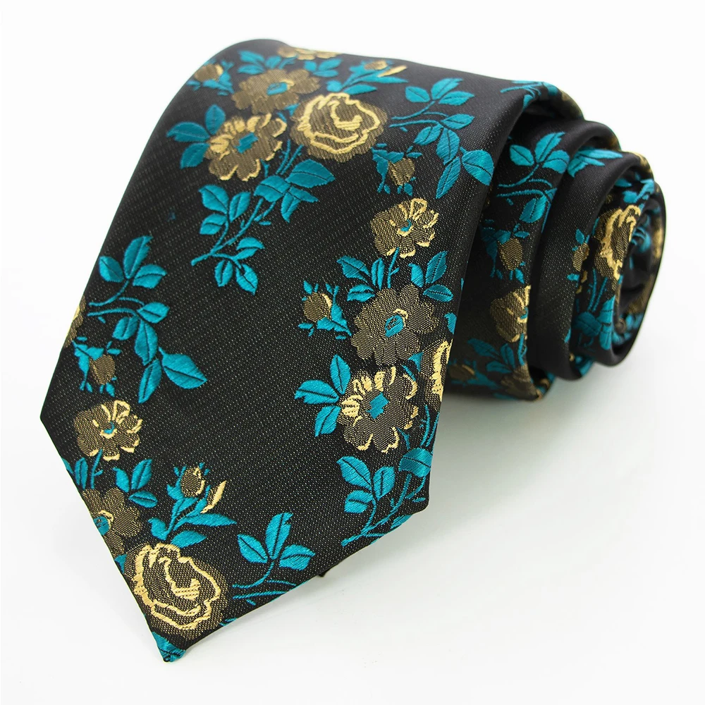 JEMYGINS Neue Designs Klassische Seide Männer Tie Floral Rose 8cm Rot Jacquard Krawatte Gravata Krawatten für Männer Formale Tragen business Hochzeit Image