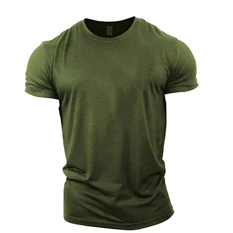 Herren Armee grün T-Shirts Kurzarm Sommer lose Casual Sport Gym Tops Rundhals ausschnitt einfarbig große Größe männlich T-Shirt 6xl Top