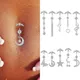 New 5 Crystal Steel Belly Button Sexy Navel Piercing Navel Women Dangling Body Navel Jewelry Belly