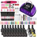 Vemegirl-Kit d'extension d'ongles en gel acrylique avec lampe à ongles LED UV kit d'outils de