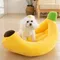 Lustige Banana Form Haustier Hund Katze Bed Haus Plüsch Weichen Kissen Warme Durable Tragbare