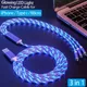 3 in 1 Glowing Cable Mobile Phone Charging Cables LED Light Micro USB Type C Charger for IPhone