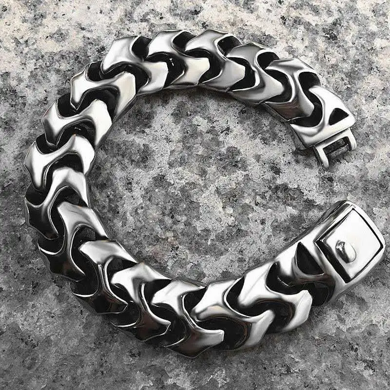 Punk Rock Viking Bracciale cordolo cubano da polso da uomo Retro Hiphop Catena con ciondoli in acciaio inossidabile Braccialetti con drago maschile Gioielli con bracciale