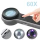 Lente d'ingrandimento portatile 60X Lente di ricarica USB 6 Strumento di ispezione della luce LED Lente da 30 mm Ingrandisci dettagli Circuito gioielli