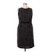 Talbots Casual Dress - Sheath: Black Jacquard Dresses - Women's Size 16